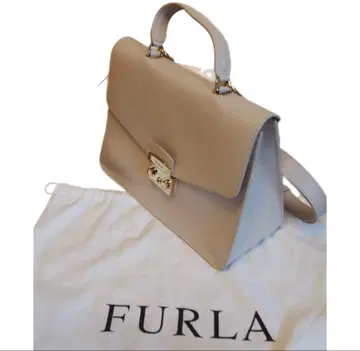 FURLA 베이지 가죽 핸드백 중형