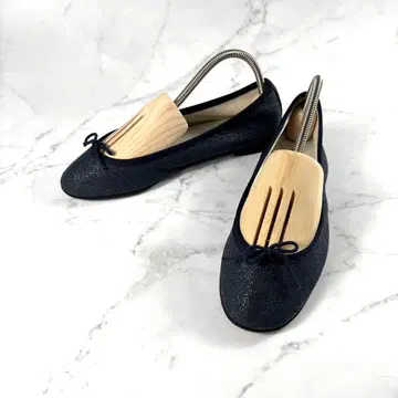 레페토 펌프스 발레 슈즈 네이비 리본 라메 네이비 23.5cm