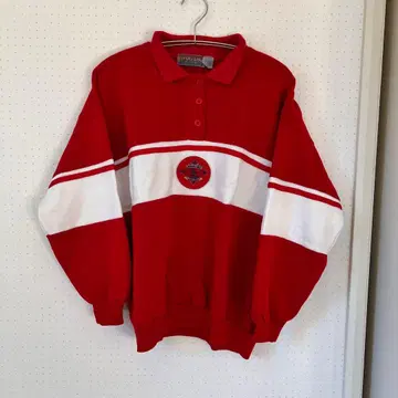 SPURT 피케 셔츠 맨투맨 레드/화이트