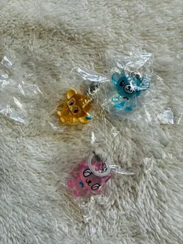 나리미야 공식 가챠 클리어 애니멀 키링 3종 세트 헤이세이 레트로