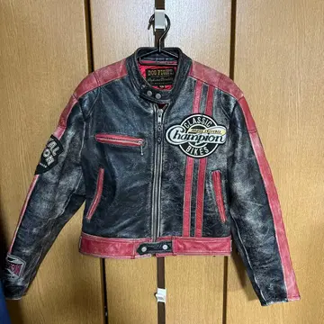 DOG FIGHT 클래식 바이크 가죽 자켓