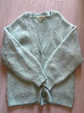 Ray BEAMS 소프트 샤기 V넥 니트 가디건