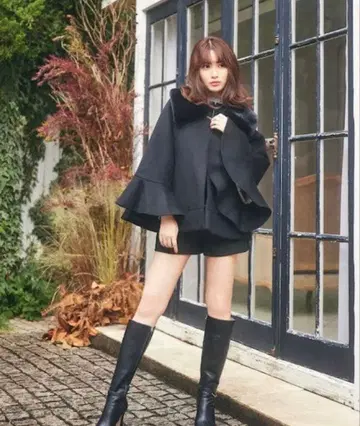 컨버터블 인조 모피 티펫 코트