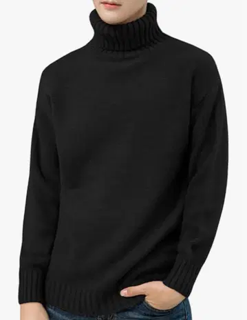 블랙 터틀넥 스웨터