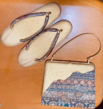 일본 의류 조리 백 세트 골드