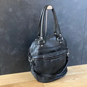 콜렉시옹 프리베 블랙 천연 가죽 레더 숄더백 2way