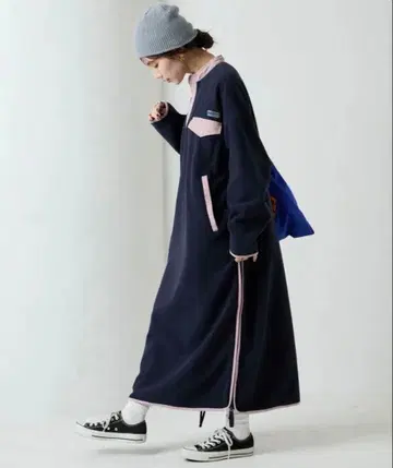 FREAK'S STORE/OUTDOORS 사이드 지퍼 플리스 원피스