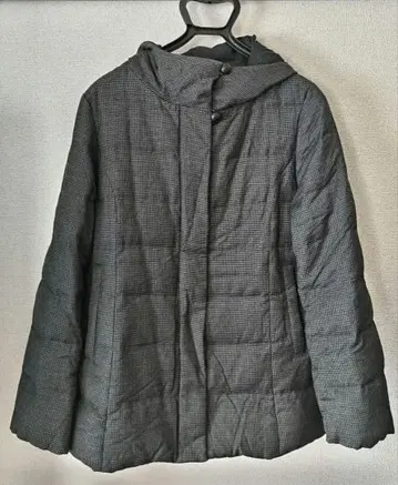 KEITH 후드 부착 다운 자켓 체크 사이즈 44