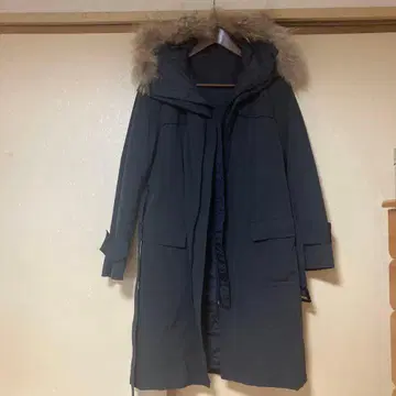 빔즈 2웨이 다크 그레이 롱 코트 퍼 포함