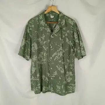 UNIQLO 반팔 셔츠 알로하 셔츠 XL 그린 계열 보타니컬 B4193