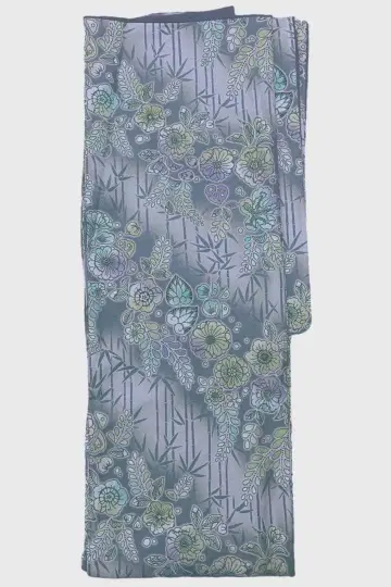 새상품 치토시키 꽃무늬 코몬 이중 기모노 L 그레이