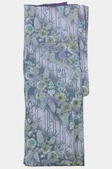 새상품 치토시키 꽃무늬 코몬 이중 기모노 L 그레이