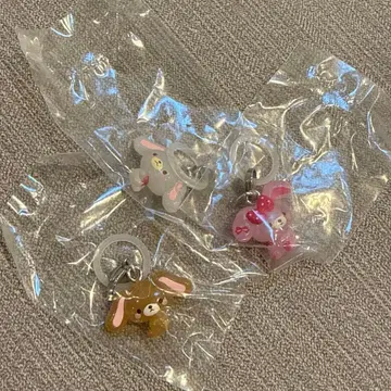 느긋한 메지루시 액세서리 봉봉리본 하얀 토끼 검은 토끼