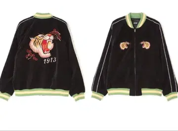 Schott SOUVENIR JACKET 얼굴 호랑이 M 블랙