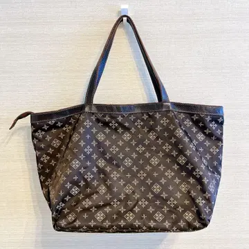 러셋 토트백 핸드백 나일론 모노그램 올 패턴 브라운 경량