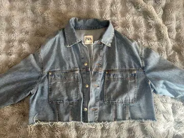 ZARA 라이트 블루 크롭 데님 자켓