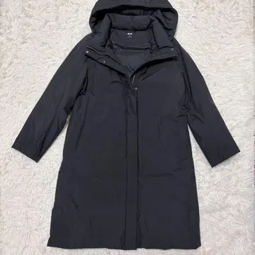 유니클로 하이브리드 다운 코트 블랙 롱 XL