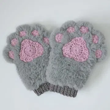 고양이 손 발바닥 암워머 크로셰 뜨개질 핸드워머 장갑