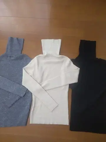 리브 터틀넥 스웨터 3색 세트