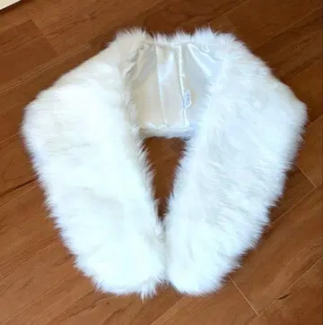 미사용 새상품 퍼 숄 화이트 성인식 후크 포함 후리소데 기모노