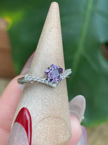 자수정 실버 925 반지 다이아몬드 포함