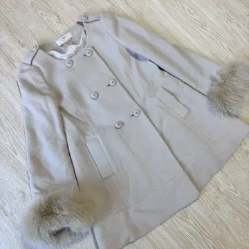 Snidel 더블 브레스트 롱 코트 베이지