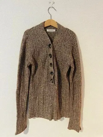 리브 브라운 긴팔 가디건/스웨터/니트