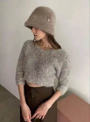 [택 포함 새상품] SNIDEL 샤이니 니트 풀오버 실버