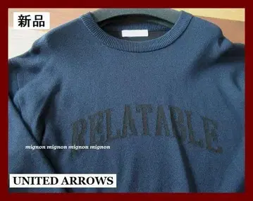 UNITED ARROWS 유나이티드 애로우즈 로고 니트 새상품 네이비