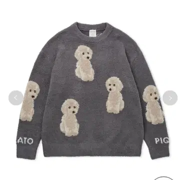 gelato pique 토이 푸들 자카드 풀오버 니트 그레이