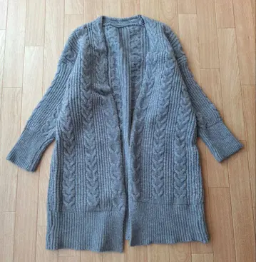 울 혼방 가운 가디건