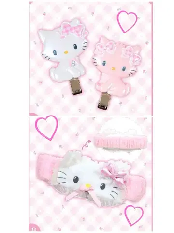 챠미키티 앞머리 클립과 헤어밴드