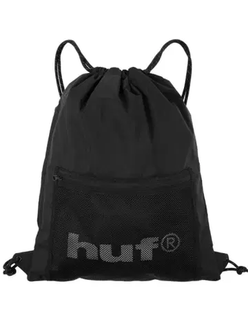 HUF 냅색 블랙 드로 스트링 백팩