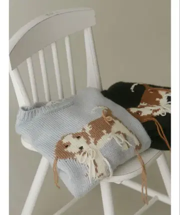 빈티지 라이크 도그 니트 라이트 블루