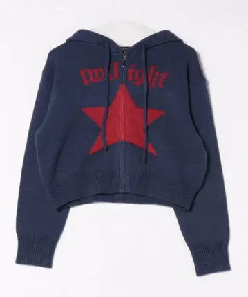 별 모티브 x 집업 여성용 니트 후드티 크롭 기장 겨울 코디