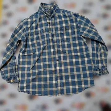 L.L.Bean 데님 체크 무늬 긴팔 셔츠 L.REG