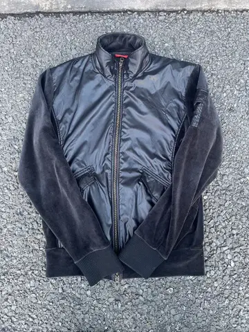 [ Y2K ] PUMA 절개 벨로아 나일론 블루종 L 블랙 00s