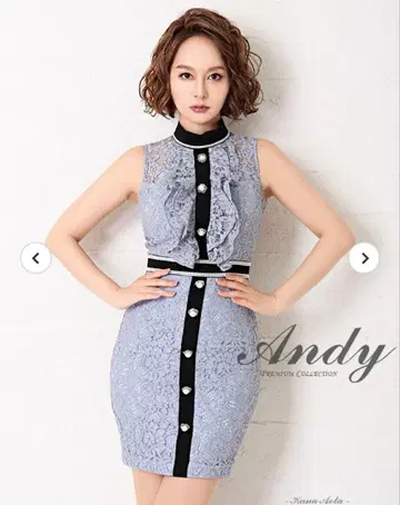 Andy 프릴 장식 그레이 드레스