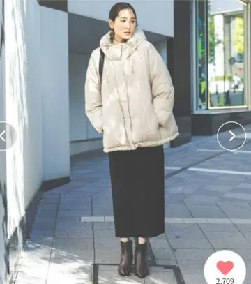 GLOBAL WORK/에어럭스 다운 후드 블루종/495695