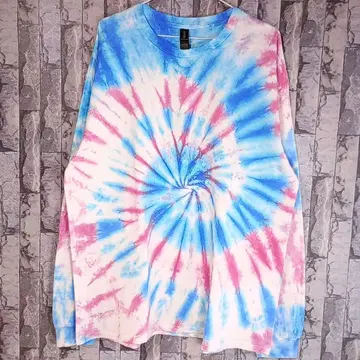 W117 타이다이 염색 XL 남성용 긴팔 롱T 2종