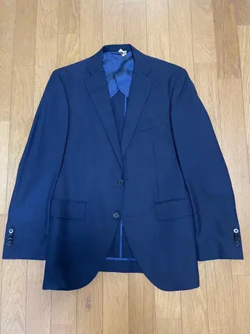 네이비 싱글 브레스 정장 자켓