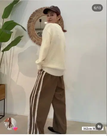 TYTYCLAPPY SAORI 콜라보 브라운 사이드 레이스 팬츠