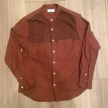 417 에디피스 브라운 밴드 칼라 셔츠