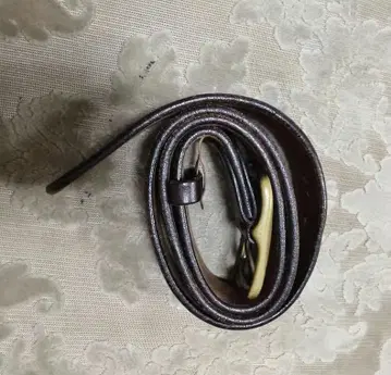브라운 가죽 벨트 골드 버클