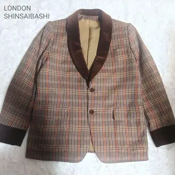 LONDON SHINSAIBASHI 테일러드 자켓 체크 자수