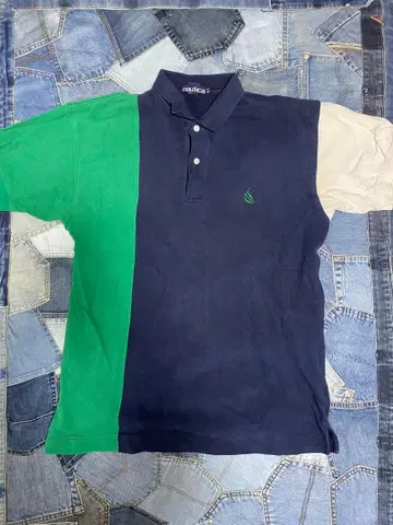 nautica 피케 셔츠 네이비 그린 화이트