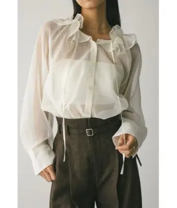 [ 새상품 ] style mixer 프릴 칼라 시어 셔츠