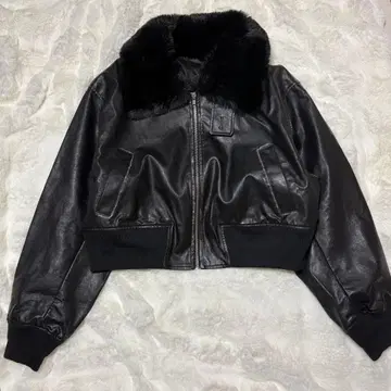 제이다 GYDA 가죽 자켓 블루종 퍼 칼라 지퍼 자켓