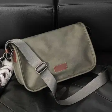 그레이 캔버스 숄더백