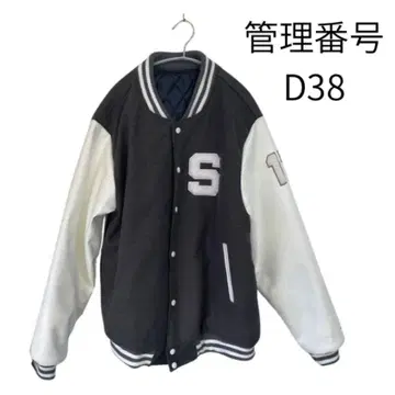 SAHMYOOK UNIV 바시티 자켓 D38 그레이/화이트